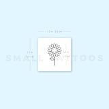 Minimalist Sunflower Temporary Tattoo (Set of 3)