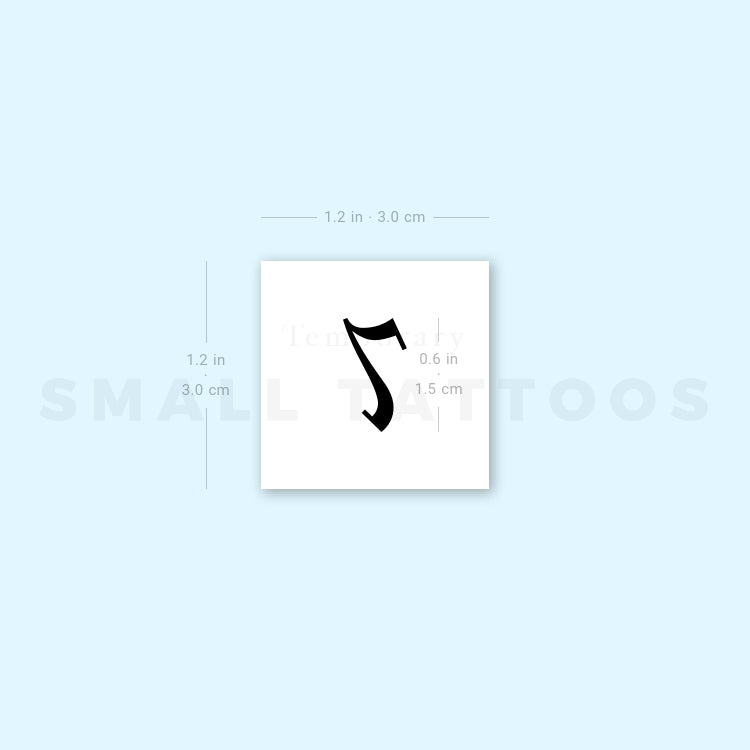Old English Number 7 Temporary Tattoo (Set of 3)