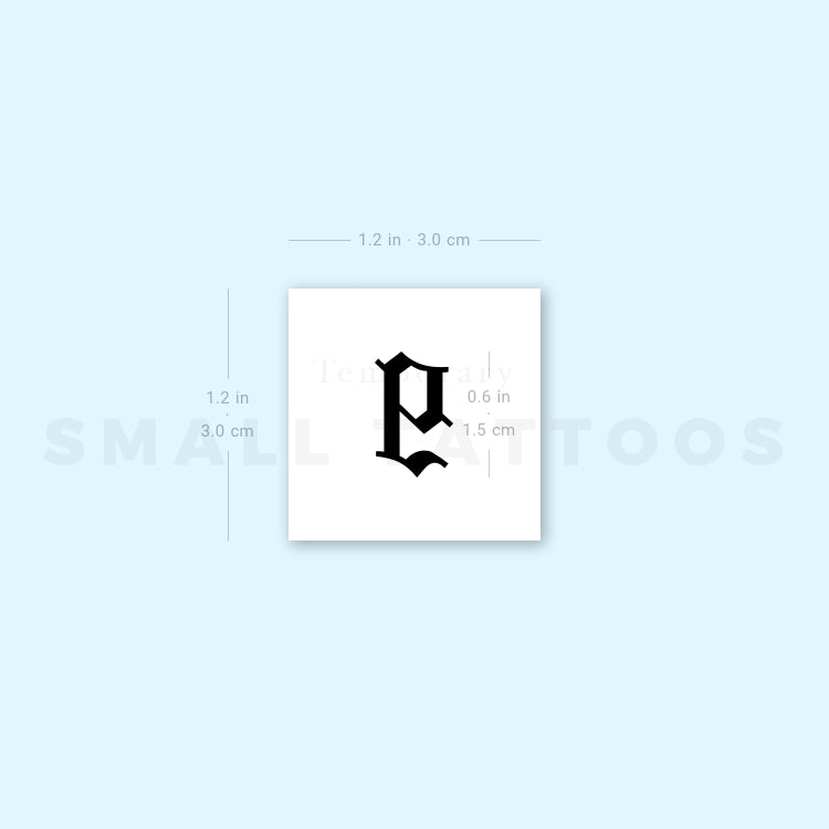 Old English Number 9 Temporary Tattoo (Set of 3)