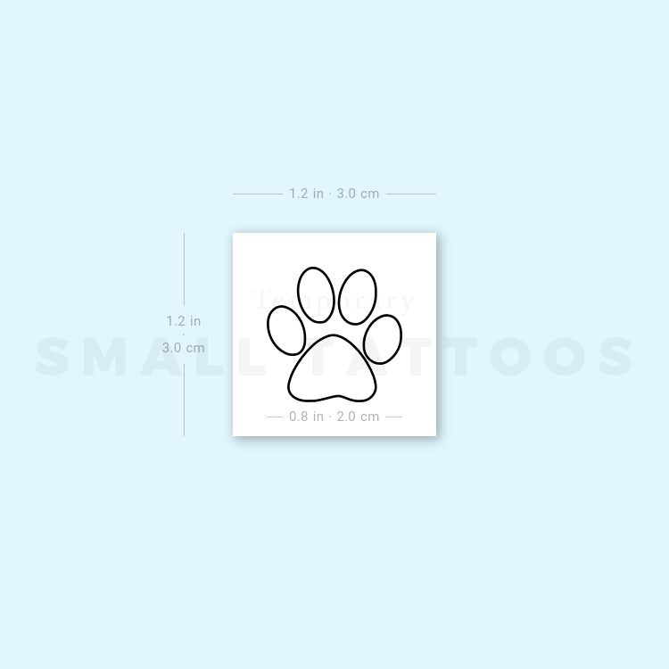 Paw Print Temporary Tattoo (Set of 3)