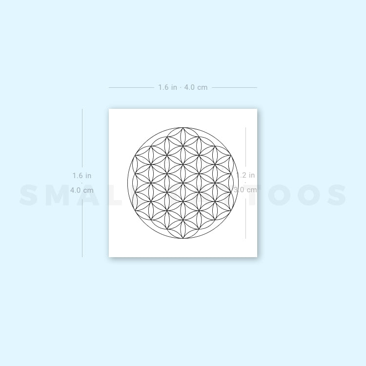Fine Line Flower of Life Temporary Tattoo (Set of 3)