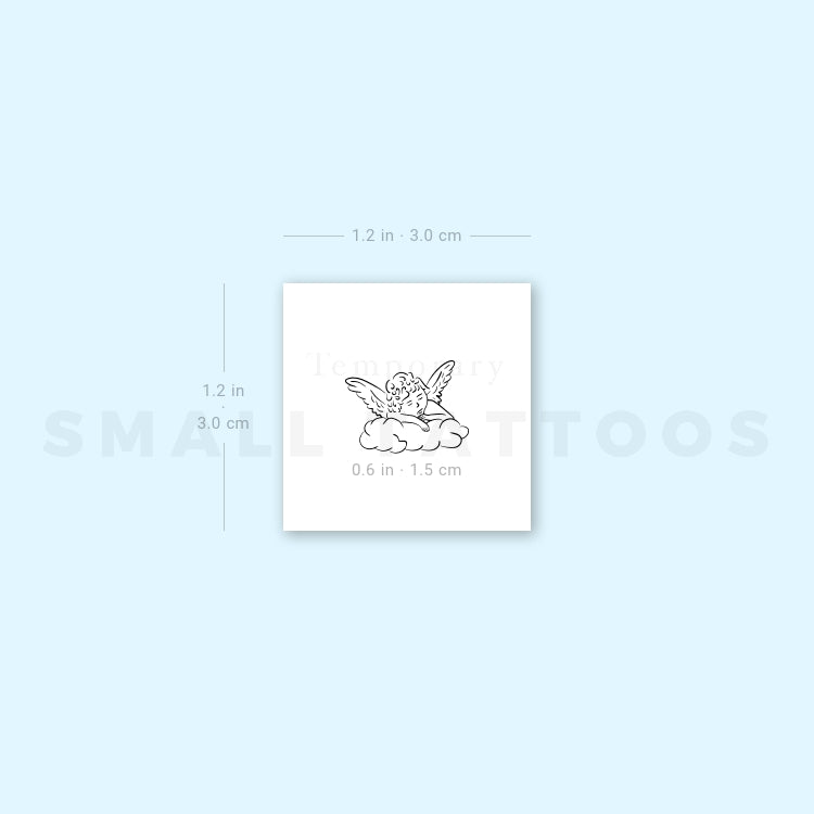 Angel Sleeping on a Cloud Temporary Tattoo (Set of 3)