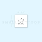 One Line Elephant Temporary Tattoo (Set of 3)