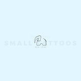 One Line Elephant Temporary Tattoo (Set of 3)