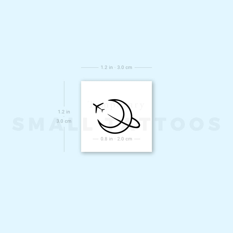 Flying Around The Moon Temporary Tattoo (Set of 3)