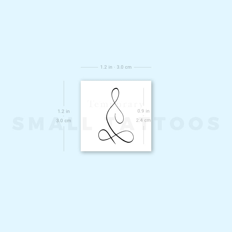 Meditation Unalome Temporary Tattoo (Set of 3)