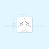 Airplane Outline Temporary Tattoo (Set of 3)