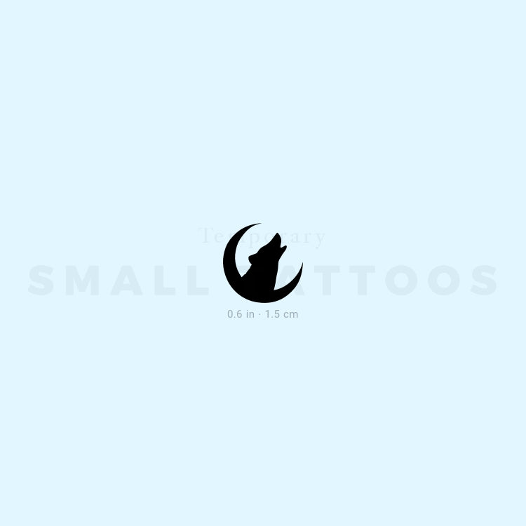 Wolf and Moon Temporary Tattoo (Set of 3)