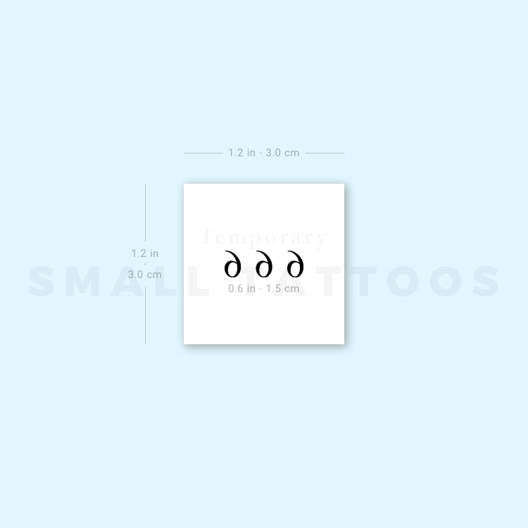 Small 666 Angel Number Temporary Tattoo (Set of 3)