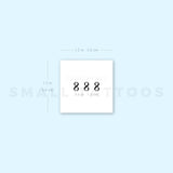 Small 888 Angel Number Temporary Tattoo (Set of 3)