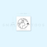Flying Around The World Temporary Tattoo (Set of 3)