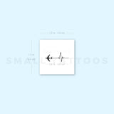 Airplane Heartbeat Temporary Tattoo (Set of 3)