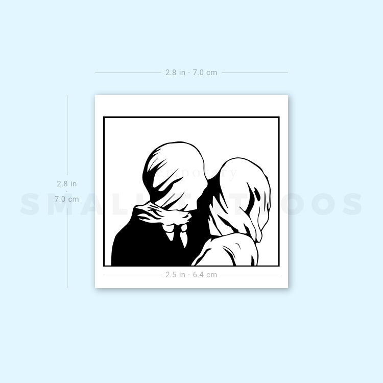 Tatuaje temporal de Los amantes de Magritte (juego de 3)