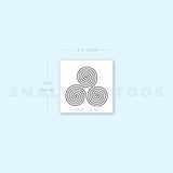 Triple Spiral Triskelion Temporary Tattoo (Set of 3)