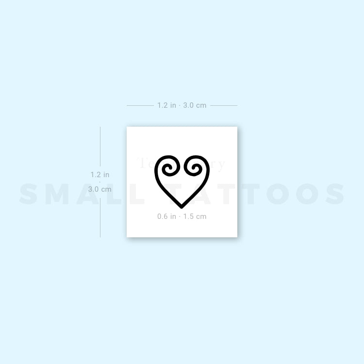 Sankofa Heart Temporary Tattoo (Set of 3)