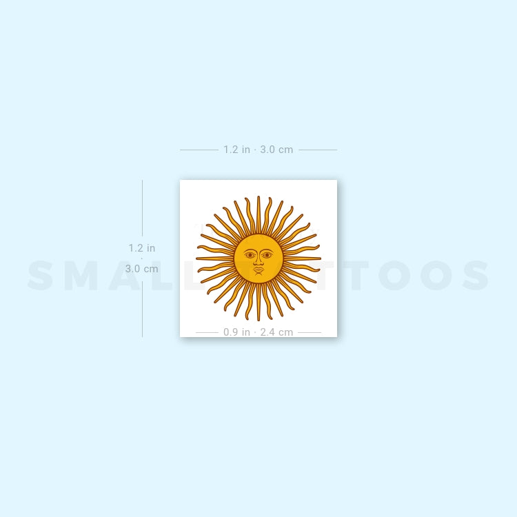 Tatuaje temporal del Sol de Mayo (juego de 3)