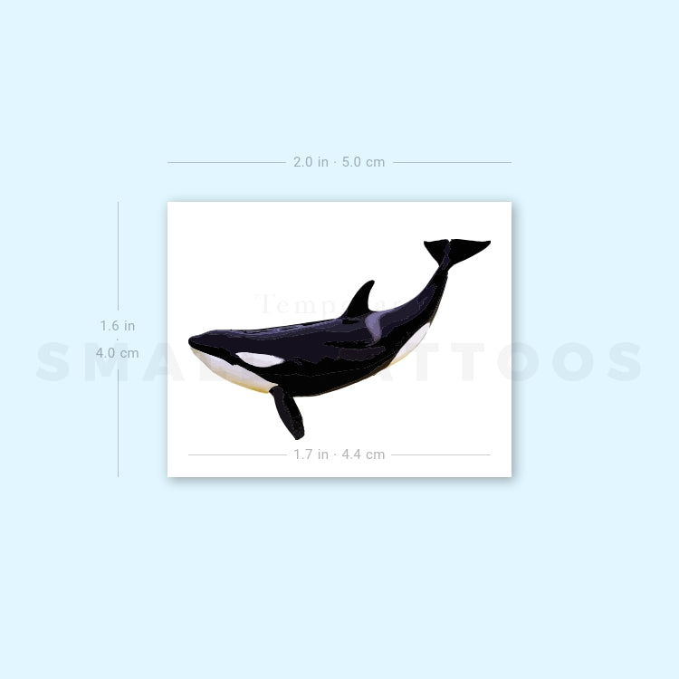 Killer Whale Temporary Tattoo - Set of 3