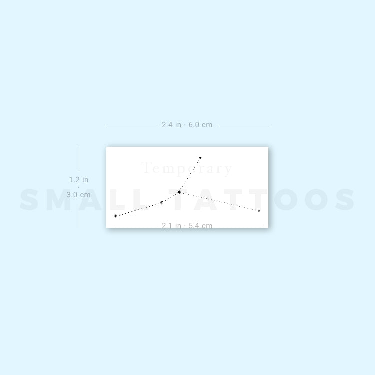 Tatuaje temporal minimalista de la constelación de Cáncer de Puntuak (juego de 3)