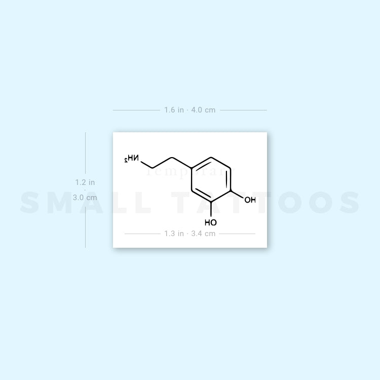 Dopamine Skeletal Formula Temporary Tattoo (Set of 3)