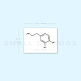 Dopamine Skeletal Formula Temporary Tattoo (Set of 3)