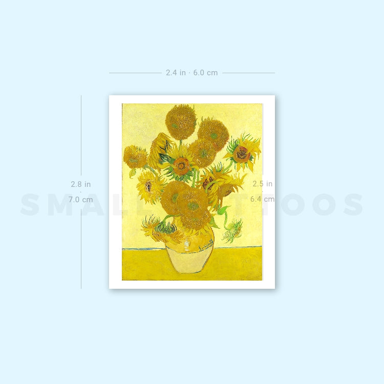 Tatuaje temporal de girasol de Van Gogh (juego de 3)