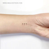 Small 777 Angel Number Temporary Tattoo (Set of 3)