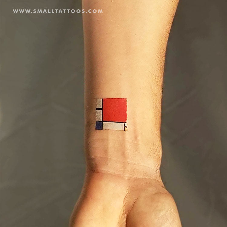 Tatuaje temporal Composición II de Mondrian (juego de 3)