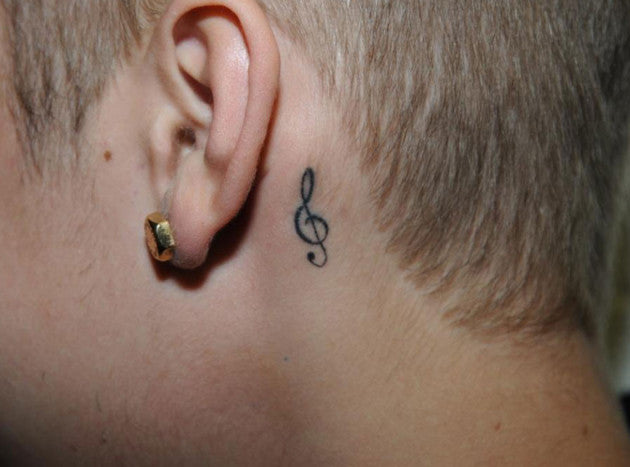 Small Treble Clef Temporary Tattoo (Set of 3)