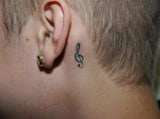 Small Treble Clef Temporary Tattoo (Set of 3)