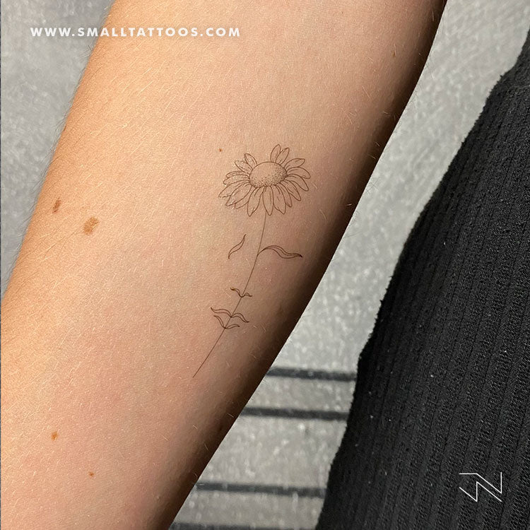 Tatuaje temporal "Una margarita soñadora" de Jakenowicz - Juego de 3