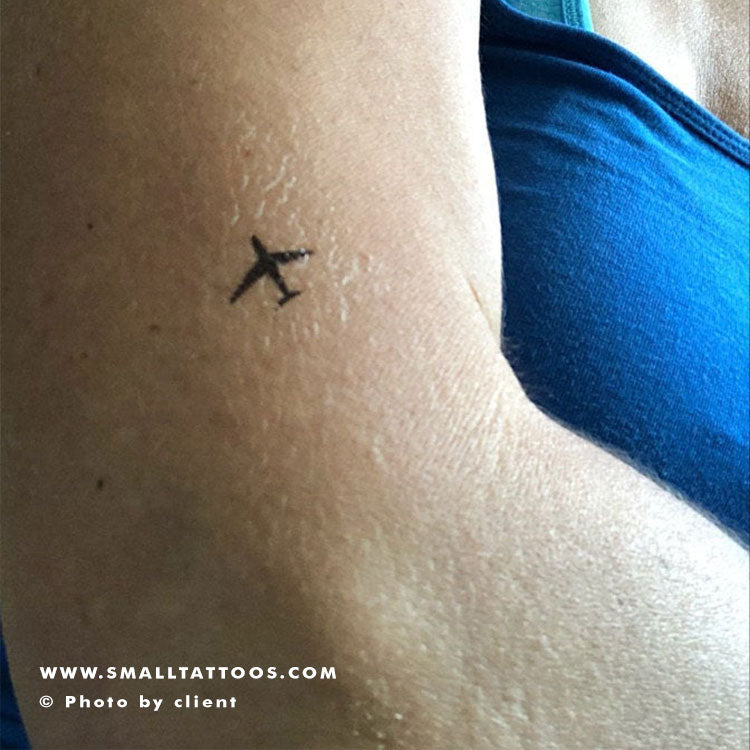 Tatuaje temporal de avión pequeño (juego de 3)