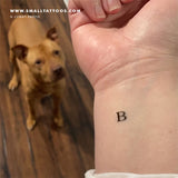 B Uppercase Serif Letter Temporary Tattoo (Set of 3)