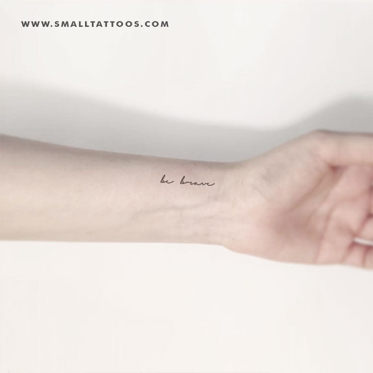 Handwritten 'Be Brave' Temporary Tattoo (Set of 3)