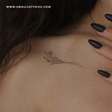 Harmlessberry's Fine Line Flower Bouquet Temporary Tattoo (Set of 3)