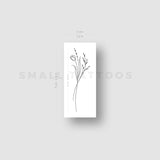 Harmlessberry's Fine Line Flower Bouquet Temporary Tattoo (Set of 3)