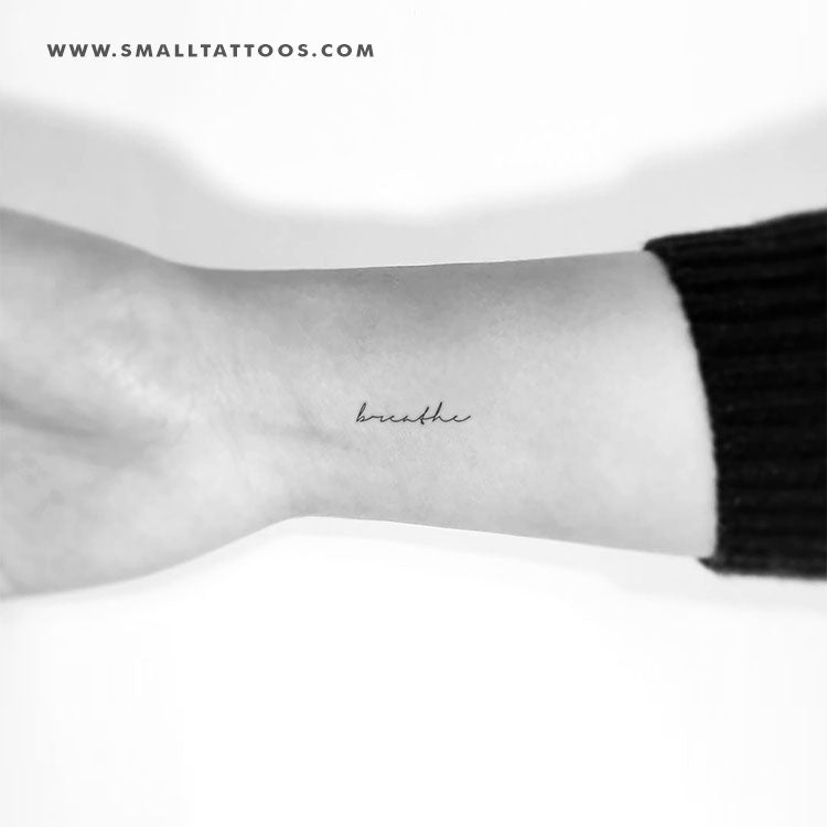 Tatuaje temporal "Breath" con fuente manuscrita (juego de 3)