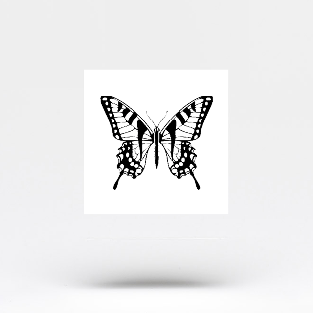 Tatuaje temporal de mariposa cola de golondrina (juego de 3)