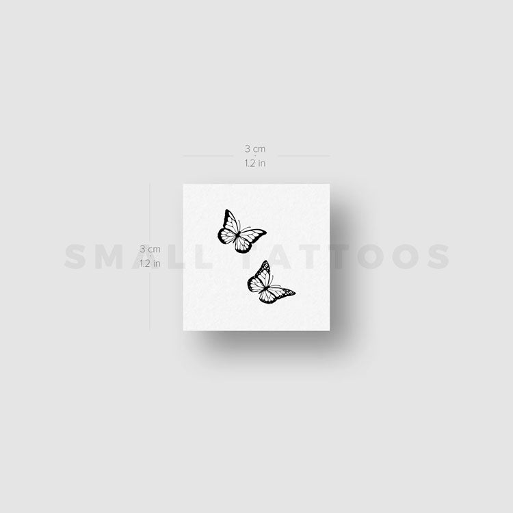 Tatuaje temporal de dos mariposas (juego de 3)