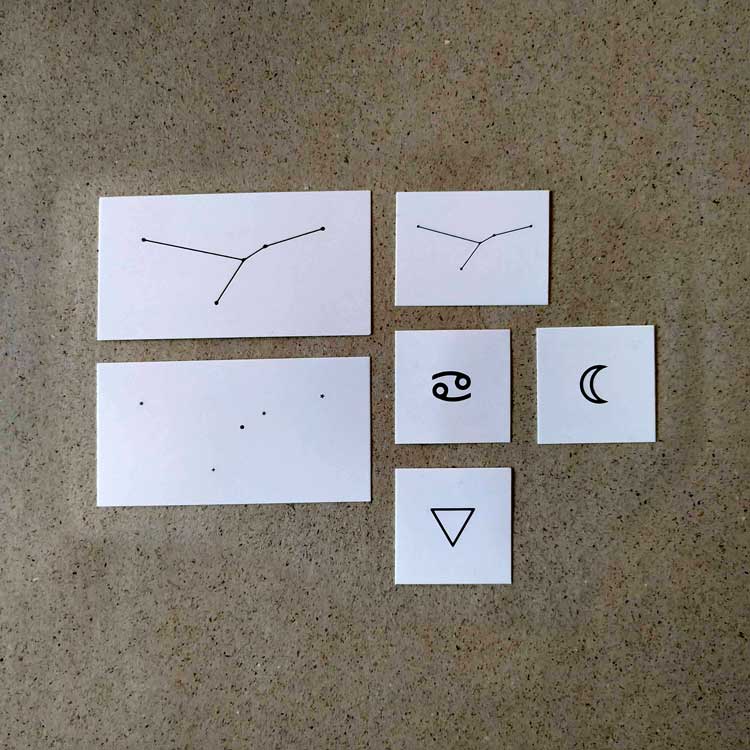 Cancer Astrology Symbols Temporary Tattoo Set