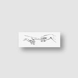 Minimalist Creation of Adam Hands Temporary Tattoo (Set of 3)