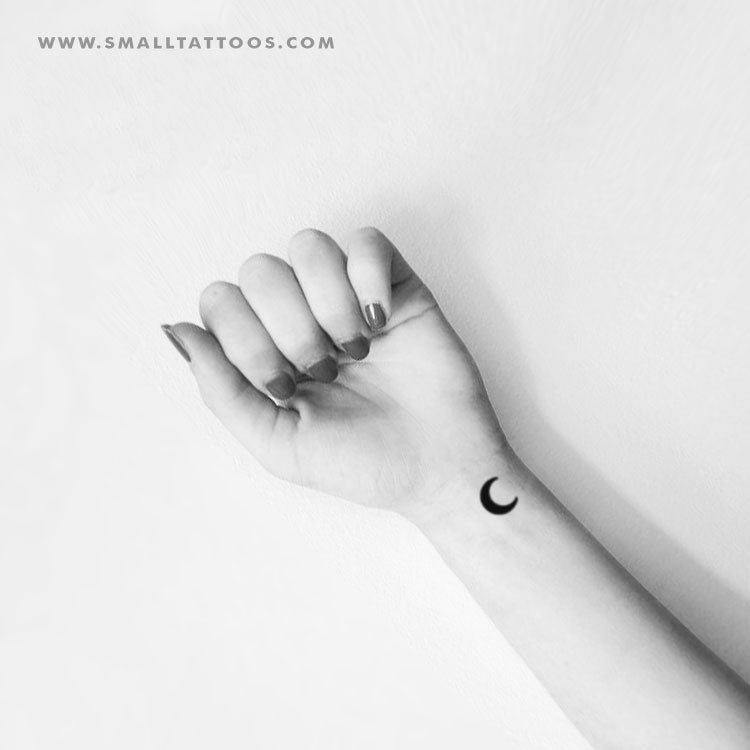 Black Crescent Moon Temporary Tattoo (Set of 3)