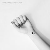 Black Crescent Moon Temporary Tattoo (Set of 3)