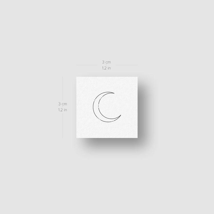 Crescent Moon Type II by Jakenowicz Temporary Tattoo - Set of 3