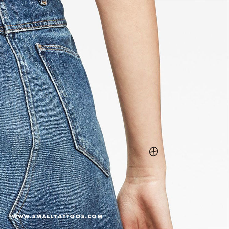 Earth Planet Symbol Temporary Tattoo (Set of 3)