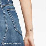 Earth Planet Symbol Temporary Tattoo (Set of 3)