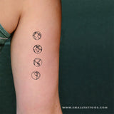 Small Planet Earth Temporary Tattoos (Set of 4x3)
