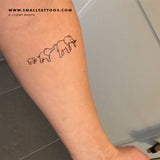 Elephant Family Temporary Tattoo (Set of 3)