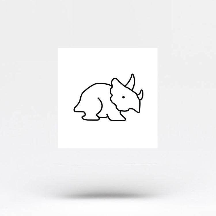Tatuaje temporal de dinosaurio Triceratops (juego de 3)