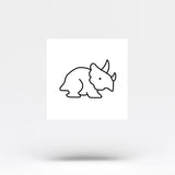 Triceratops Dinosaur Temporary Tattoo (Set of 3)