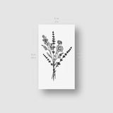 Wild Flower Bouquet Temporary Tattoo (Set of 3)